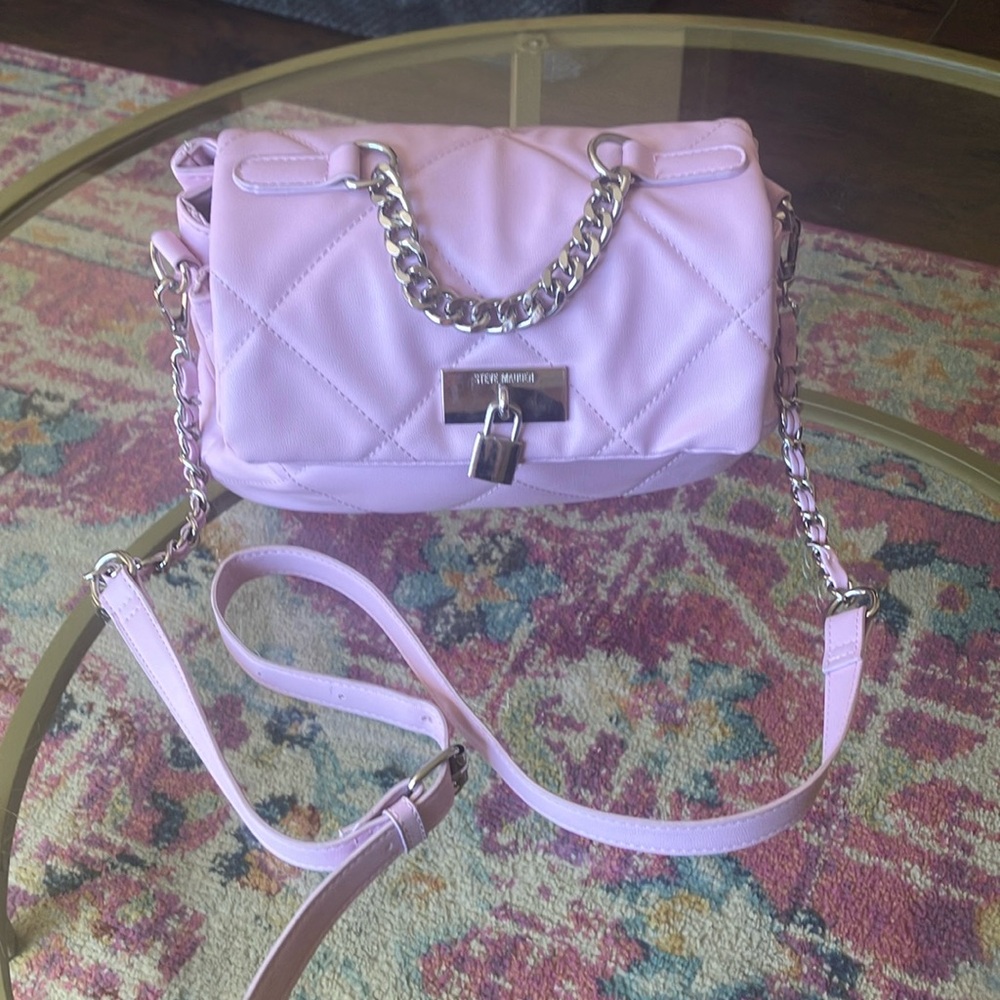 Steve Madden Pink and Purple Crossbody Bag with Chain Strap